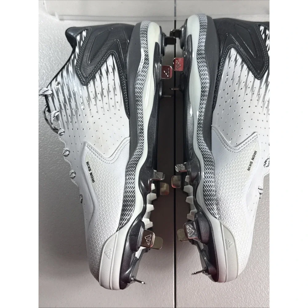 NEW Adidas PowerAlley 3 Baseball Cleats Men US 11.5 Litestrike Iron Skin BLK GRY